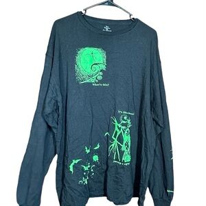 Nightmare Before Christmas Christmas Long Sleeve Aloo Over Print Shirt XL